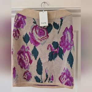 Fate Floral Knit Skirt - Pink and Cream